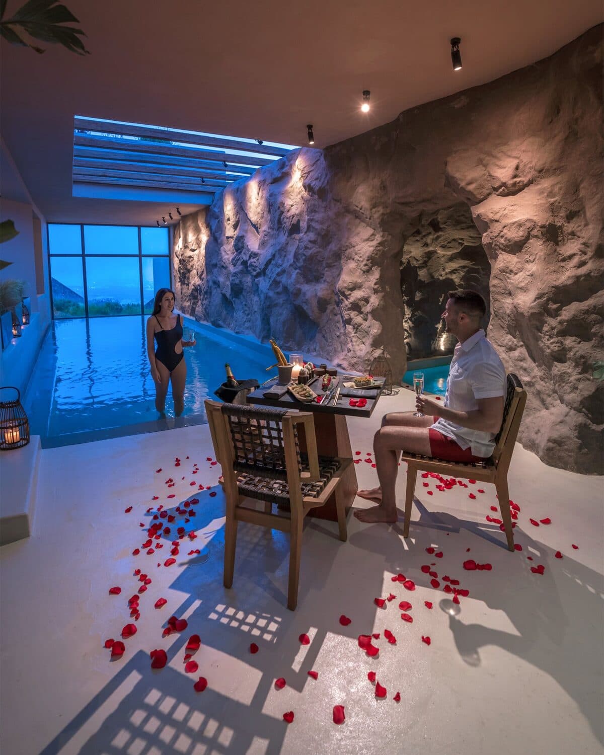 Cave Spa Private Dinner with Couple Massage